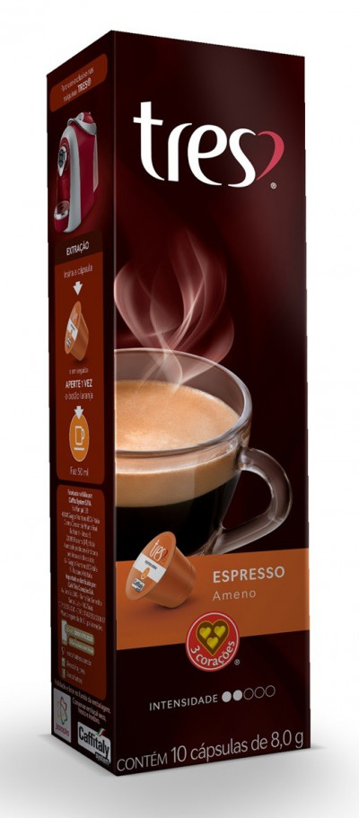 CAPSULA TRES 8G ESPRESSO AMENO C/10