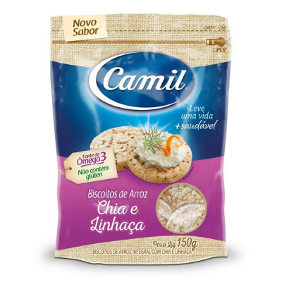BISC ARROZ INTEGR CAMIL 150G CHIA/LINHAC