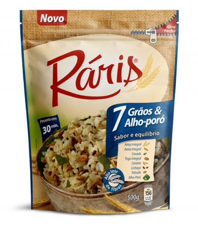 ARROZ RARIS 7 GRAOS E ALHO PORO 500G