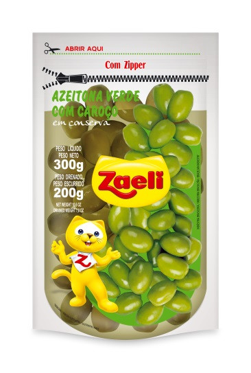 AZEITONA VERDE ZAELI 200G POUCHET
