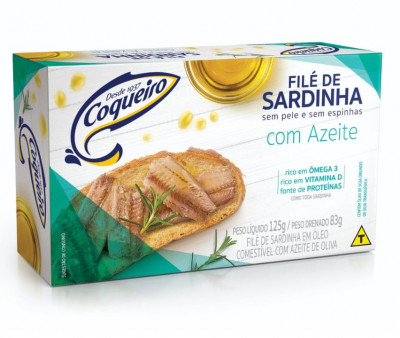 FILE SARD COQUEIRO 125G AZEITE E OLEO