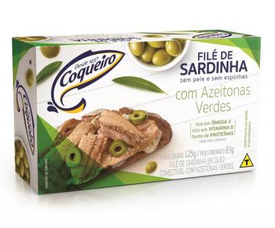 FILE SARD COQUEIRO 125G AZEITONAS E OLEO