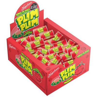 CHICLE PLIM PLIM C/100 MORANGO 