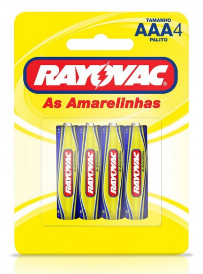 PILHA RAYOVAC AMARELINHA PALITO SM C/4