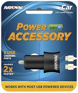CARREG VEICULAR UNIVERSAL 2 USB RAYOVAC