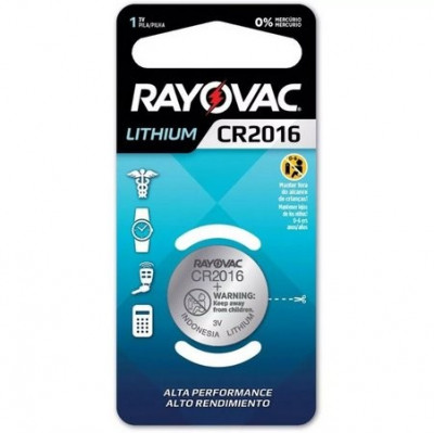 PILHA ELETR RAYOVAC LITIO CR 2016 C/1