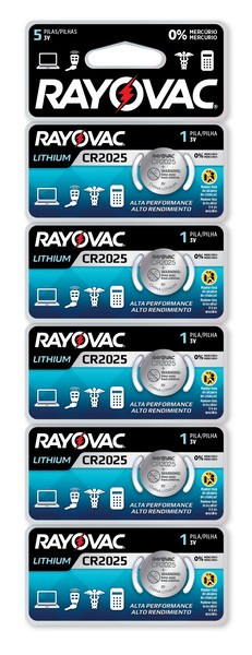 PILHA ELETR RAYOVAC LITIO CR 2025 C/5