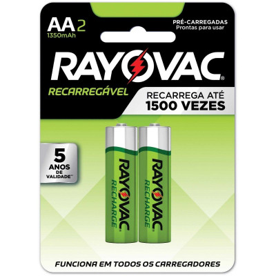 PILHA RECAR RAYOVAC AA ECONOMICA C/2 