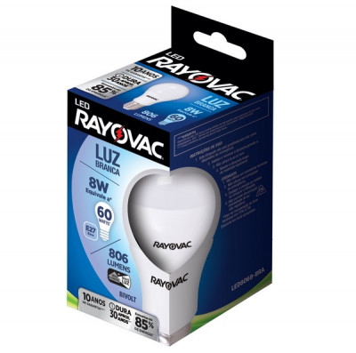 LAMP RAYOVAC LED 8W (60W ) BRANCA