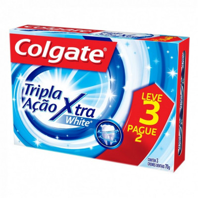 CD COLGATE T.ACAO X WHITE 70G C/3 PÇ ESP