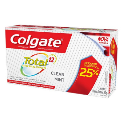 CD COLGATE TOT12 CL MIN90G 2P 25% 