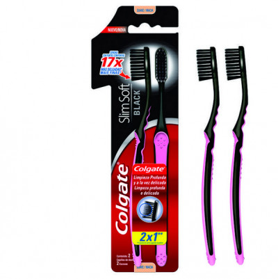 ED COLGATE SLIM SOFT BLACK 2PK 