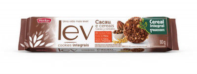 COOKIE 80G LEV INTEGRAL CACAU E CEREAIS