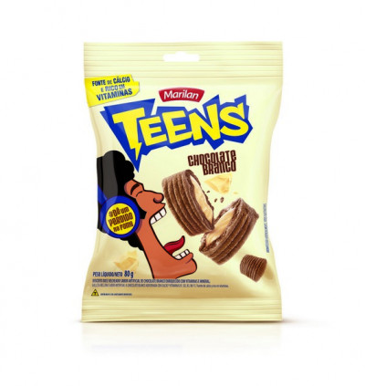 TEENS 80G SNACK CHOC BRANCO MARILAN
